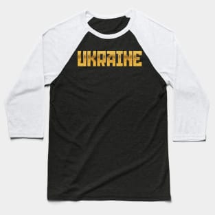 Ukraine / Solidarity Gold Typography Design Baseball T-Shirt